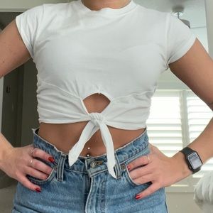 urban outfitters cropped tie tee